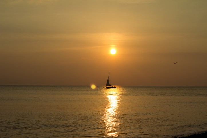 Boat Sunset Silhouette